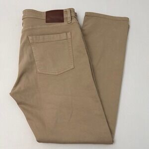 Revtown Mens 36x31 Sharp Fit Straight Leg Tan Denim Jeans Stretch Premium